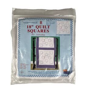 JACK DEMPSEY NEEDLE ART Quilt Squares Embroidery Heart Circle Cotton Set Vintage